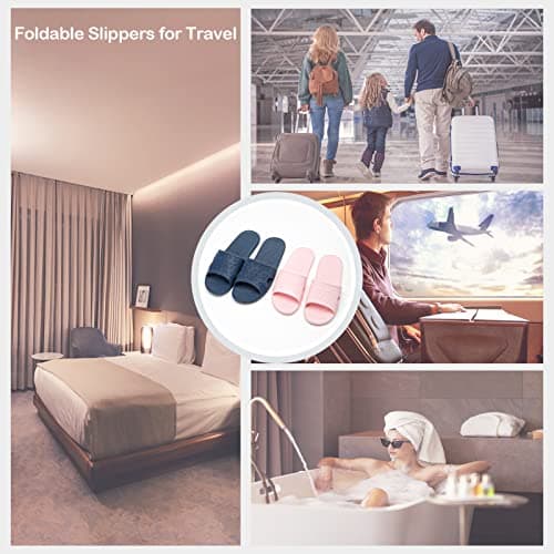 Anmerl Travel Slippers for Women & Men, Foldable Slides with Storage Bag — view 6
