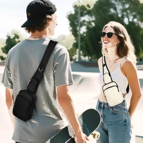 BROADREAM Anti-theft Shoulder Bag - Sling Chest Crossbody Bag Chest Bag Men Waterproof Shoulder Bag with Zip Lock RFID Blocking, Small Handbag for Men Women — view 2