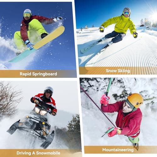 Pnosnesy Ski Gloves, Waterproof Snow Gloves Thermal Breathable Winter Gloves, Windproof Touchscreen Cold Weather Gloves for Men Women Kids — view 6