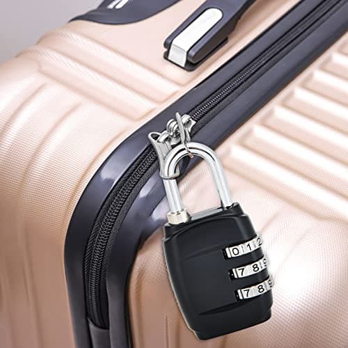 3PCS Luggage Locks Combination 3 Digit Combination Padlock Security Padlocks Resettable Code Locks Suitcase Combination Locks Waterproof Coded Padlock Small Digit Locker Padlock for Gym Locker Zip — view 3