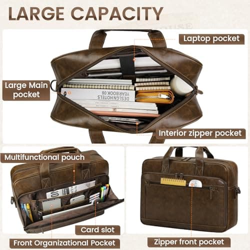 RAINSMORE Messenger Bags for Men Briefcase Waterproof Laptop Bag16 Inch — view 4