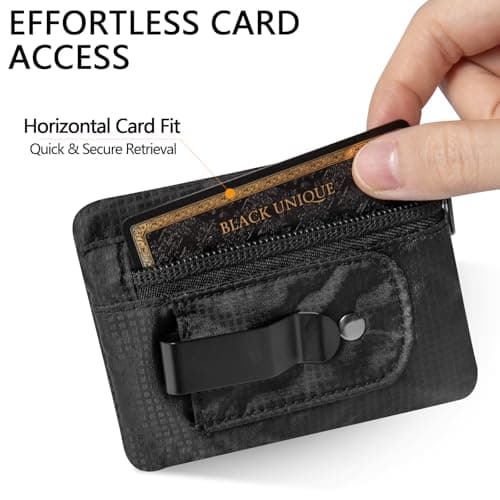 KOSMCCO RFID Blocking Clip Stash Pocket, Compact Hidden Travel Belt Wallet for Cards & Cash - Slim Pickpocket-Proof Design for Everyday Carry, Black — view 6