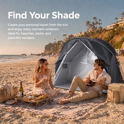 BREEZENEST Transparent Camping Tent, Portable Bubble Shelter with Zipper, Lightweight Outdoor Tent for Camping, Fishing & Cycling (Black) — view 3