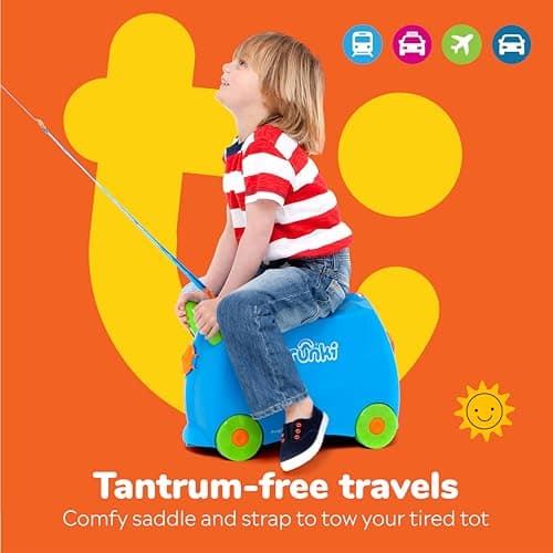 Trunki Children’s Ride-On Suitcase and Kid's Hand Luggage | Ideal Toy Gift for 3 Year Old Boys : Terrance (Blue) — view 6
