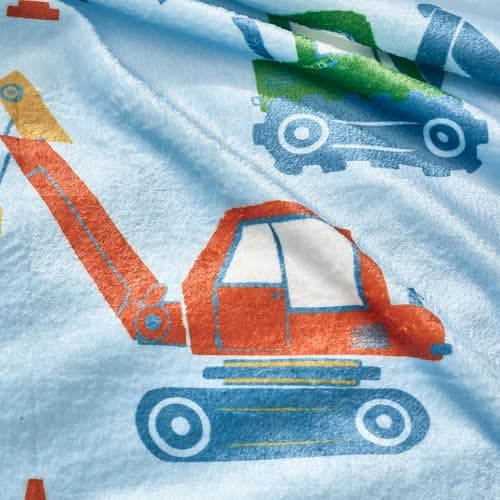 Catherine Lansfield Kids Digger Dreams Cosy Fleece 130x170cm Blanket Throw Blue — view 3
