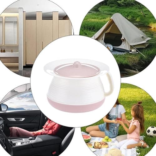 Chamber Pot with Lid - Bedside Urinal with Handle, Portable Potty for Adults, Elderly, Bedridden, Ideal for Bedroom, Home, Car, Camping & Travel — view 5