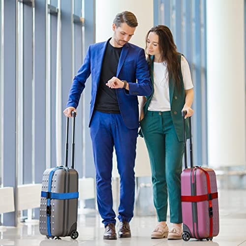 Luggage Straps for Suitcases,4Pack Suitcase Strap with Password Lock — view 3
