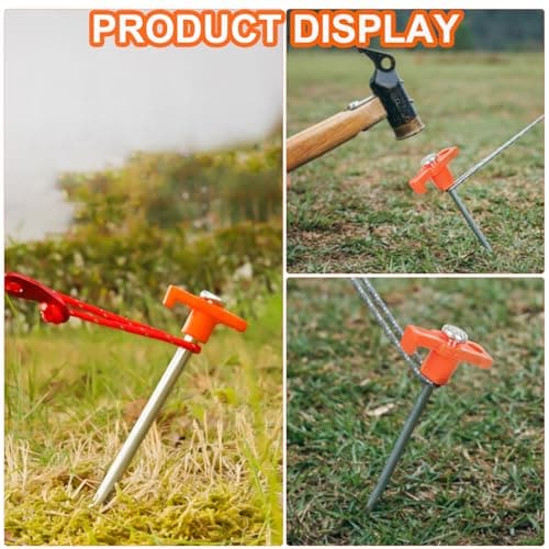 KufaerBeam 10 Pack Tent Pegs Metal Heavy Duty Camping Pegs Awning & Hard Ground Pegs Heavy Duty Tent Pegs for General Purpose, Rock or Hard ground, Tents, Awnings, Camping — view 5