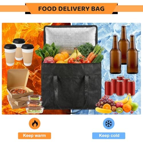 Cool Bag 2Pack - 30L Cooler Bags for Frozen & Hot Food Delivery, Insulated Shopping Bag Foldable Thermal Bags for Camping Picnic Outdoor BBQ — view 2