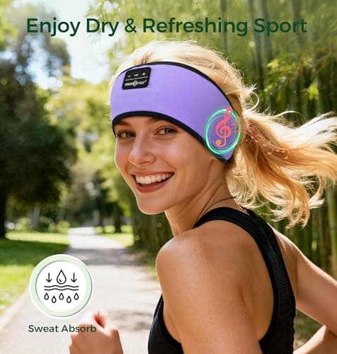 MUSICOZY Sleep Headphones Cooling Headband Headphones Bamboo Cotton — view 5