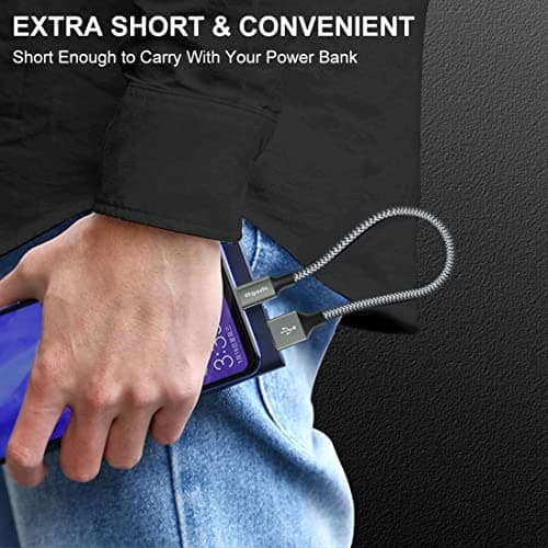 etguuds Extra Short USB C Cable 2Pack 0.15M, USB A to USB C Charger Cable — view 2