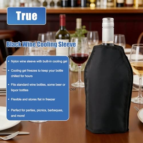 2Pack Wine Cooler Sleeves - Professional Insulated Beer & Champagne Freezer Sleeves, Black Thermal Bottle Cooling Bag Long Lasting Cold Retention Portable Design for Bevers Travel Parties,15.5 x 23 cm — view 5