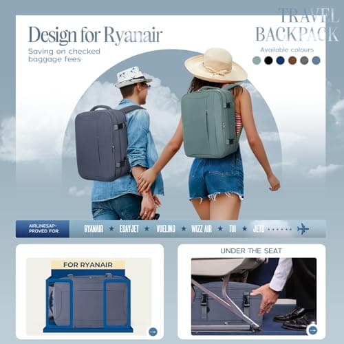 Xkdoai for Ryanair Cabin Bags 40x30x20,Backpack with TSA Approved Clear Bag — view 2