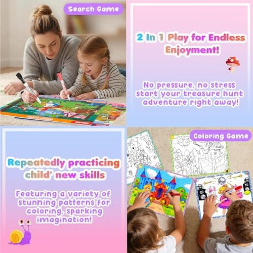BBWOO 20 Themes Search and Find Books for Kids Ages 3-5, Princess Educational Seek Game, Travel Games Toys for Car Airplane, Preschool Learning Road Trip Activities for Kids Games Ages 4-8 — view 3