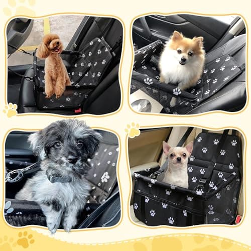 Flagest Dog Car Seat, Foldable Washable Mesh Carrier for Small Dogs, Black — view 6