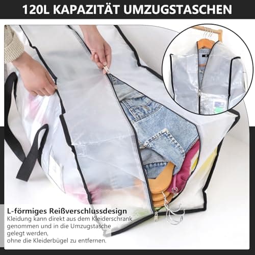 Dntorx 8 Pack 120L Moving Bags Heavy Duty Storage Bag Dorm Moving Essential — view 6