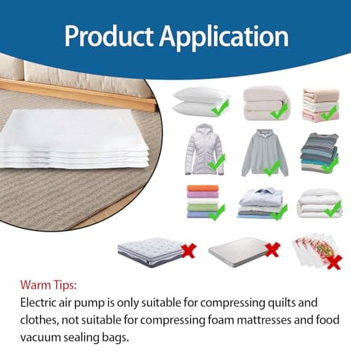 LKV Vacuum Storage Bags with Electric Pump for travel, Space Saver Bags — view 6