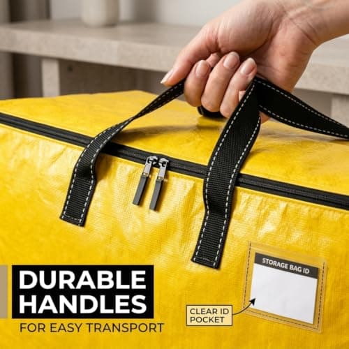 YYing 4PCS Moving Bags with Handles Heavy Duty Storage Bags with zips for Clothes Bedding Pillows Tear-Resistant Reusable Large Packing Bags — view 5