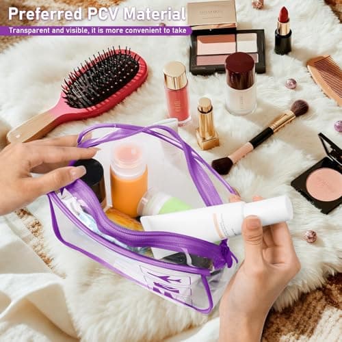 Clear Travel Toiletries Bag 2 Pack TSA Approved Airport Security Liquid Bag — view 4