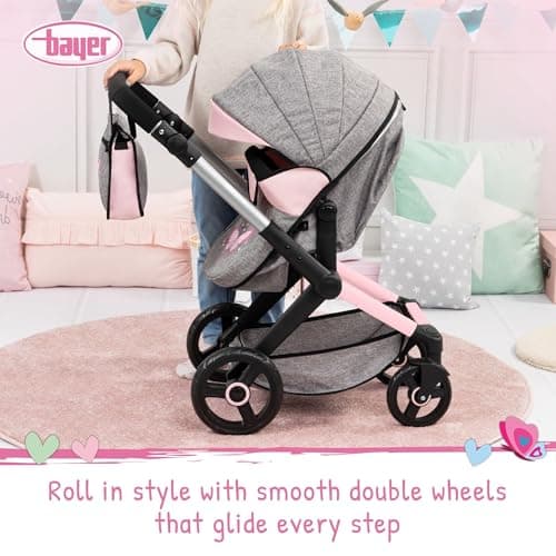 Bayer Baby Dolls Pram XEO, Convertible Doll Pushchair, 46cm Dolls — view 3