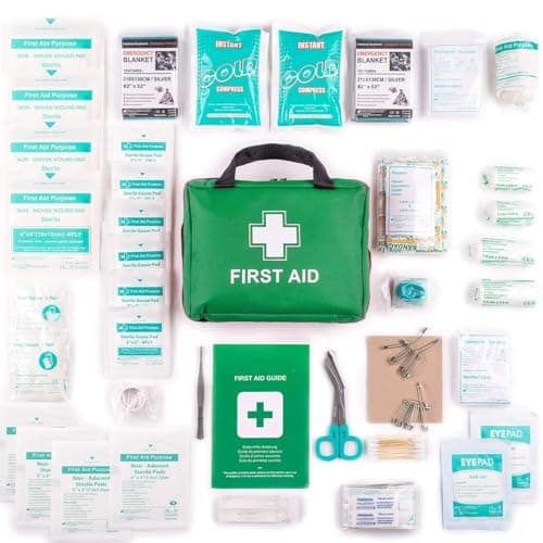 First Aid Kit –93Pcs Emergency First Aid Refill Reflective Bag with Eyewash
