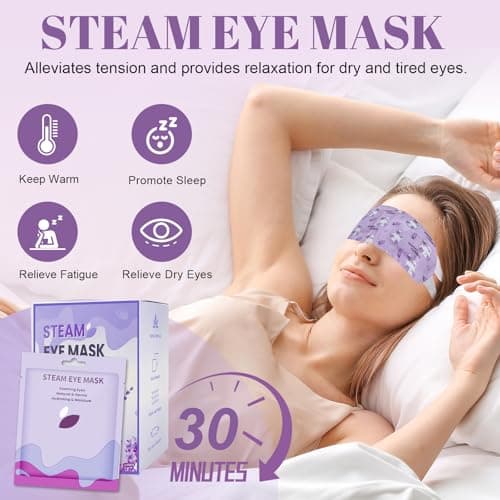 12 Packs Steam Eye Mask,Lavender Steam Eye Mask for Dryness — view 2