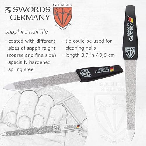 3 Swords Germany - Brand Quality 2 piece Manicure Pedicure Grooming kit Set Finger & Toe Nail Clipper in Synthetic Leather case - Made by 3 Swords (6721) — view 4