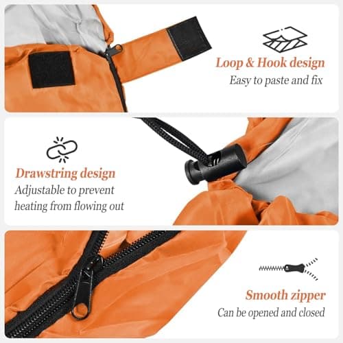 Sleeping Bag for Camping,Sleeping Bags for Adults Backpacking Waterproof,3 Seasons Adult Blanket,Small Packed Ultralight Carry Bag, Soft,Thick and Warm,for Outdoor Camping,Travel,Hiking (Orange) — view 4