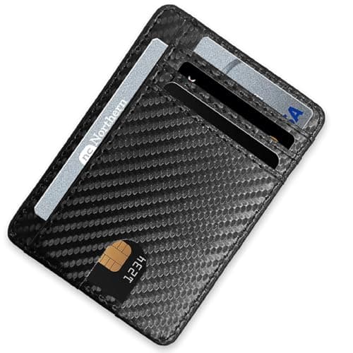 Jidyllic Men Card Holder Wallet,Slim Leather Wallet Minimalist Credit Cards Holder 8 Cards and Bank Notes Ideal for Travel 1 ID Window Minimalist Small Size (Rhombic)