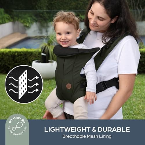 Dreambaby Traveller 3-in-1 Baby Carrier - Hip Friendly Wider Base Design – Use Facing in, Facing Out, or Backpack Style - Lightweight, Breathable Infant Support — view 3