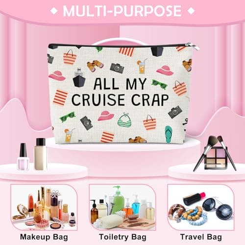 Cruise Makeup Bag Cruise Trip Vacation Gift Summer Vacation Travel Gift for Beach Life Cosmetic Bag Beach Lovers Summer Gifts for Bestie Sister Friends Birthday Graduation Present Toiletry Pouch — view 4