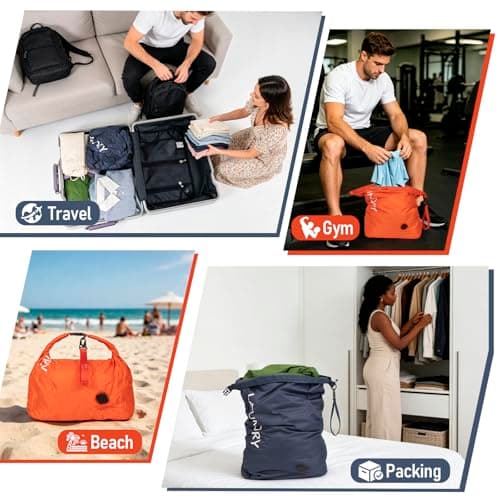 WiseBoy 2 Pack Travel Laundry Bag, Waterproof Compression Laundry Bags — view 6