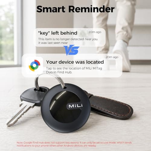 MiLi MiTag Duo Tracker Tag with Keyring for iOS & Android (1 Pack) — view 3