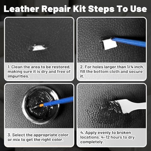 Endhokn Black Leather Repair Kit Fix Scratches Cuts Rips Holes Tears Cracks — view 3
