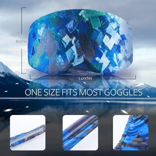 Civaner 4 Pieces Ski Snowboard Goggle Cover Sleeve Goggle Cover Microfiber Protective Lens Scratch Dust Protection for Travel(Light,Cool Style) — view 2