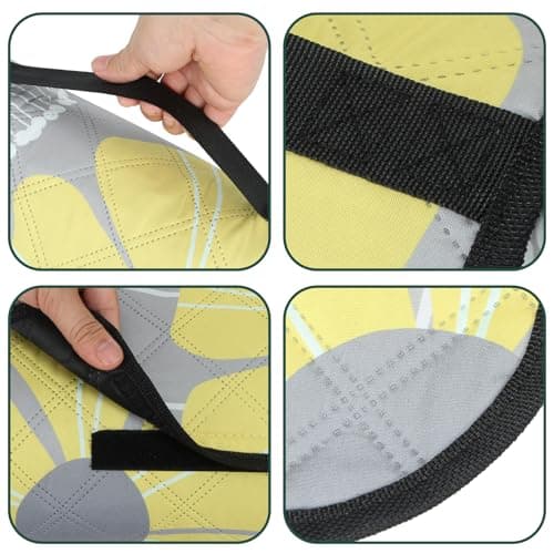 homchen Picnic Blanket, 200 x 200 cm Large Picnic Mat Machine Washable Foldable and Portable for Beach, Park, Camping, Outdoor, Party (Yellow) — view 6