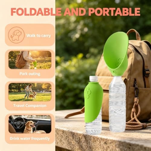 Portable Dog Water Bottle,Silicone drinking cap for bottles dogs(Green) — view 5