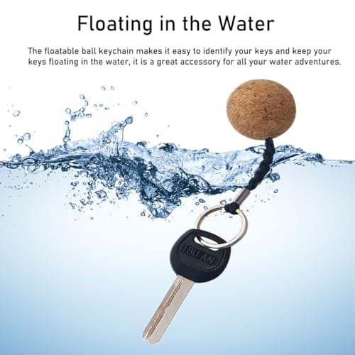 COZLYNX 2Pcs Floating Ball Keychain 35mm Floating Cork Ball Keyring — view 2