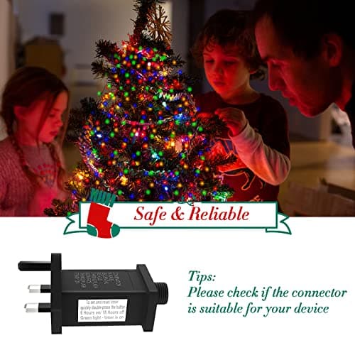 31V Transformer Plug for Christmas Lights, Gcstnn 6W LED Replacement Adapter with Timer,Memory,8 Modes,IP44 Waterproof Power Supply Controller for Christmas Tree Lights,Icicle Fairy Lights,Net Lights — view 5