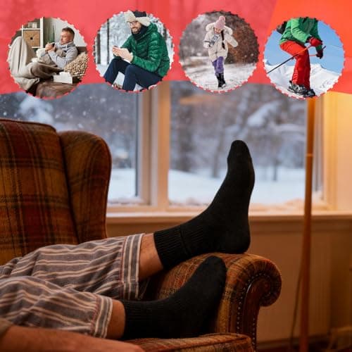 Winter Thermal Feet Electric Socks, 10000mAh Rechargeable Heated Socks, Heat Settings Foot Warmer, 360° Warm Heating Ski Stock, for Cold Camping Hiking Skiing Cycling Outdoor Work — view 6