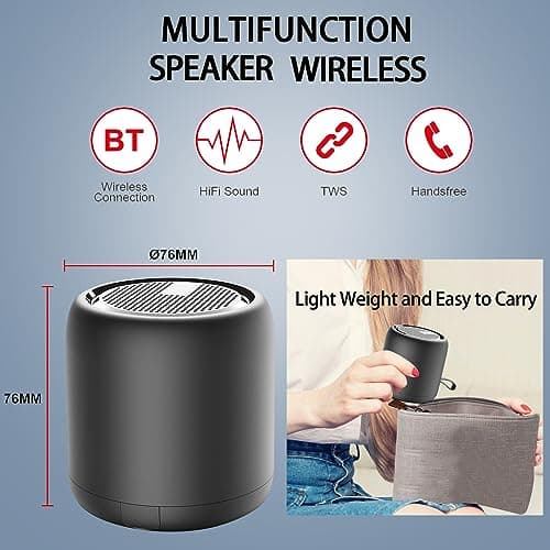 Bluetooth Speaker, Portable Wireless Bluetooth Speaker, Mini Speakers,HD Surround Stereo Sound,[6-24 Hour Playtime] IPX4 Waterproof,Noise-Cancelling Mic for Camping,Outdoor, Travel, Home,Garden Party — view 6