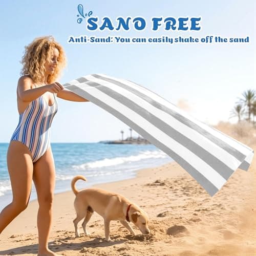Anavasi Microfibre Beach Towels for Adults, 2 Pack 180 x 90cm 100% Recycled — view 3