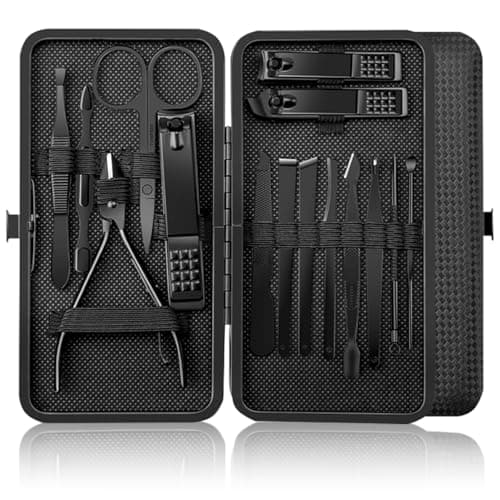 WUBAYI 15-Piece Manicure Set - Surgical Steel Nail Clippers & Pedicure Kit with Luxury Travel Case, Professional Manicure Set Grooming Tools