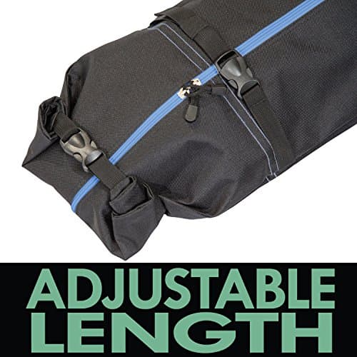 Athletico Two-Piece Ski and Boot Bag Combo | Store & Transport Skis Up to 200 CM and Boots Up To Size 13 | Includes 1 Ski Bag & 1 Ski Boot Bag (Black with Blue Trim) — view 3
