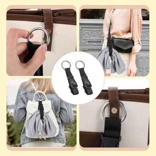 Luggage Straps,3 PCS Adjustable Luggage Straps with Ring Hooks Heavy Duty Suitcase Connector Straps for Attaching Bags Travel Accessories for Luggage Webbing Straps for Backpack or Handbag — view 4