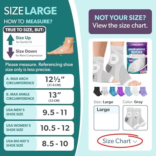 BraceAbility Socks Compression Open-Toe Foot Sleeves for Ankle for Men and Women (L-1 pair) — view 2