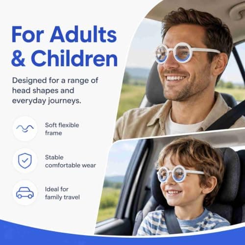 Motion Sickness Glasses, Liquid Ring Lens, Foldable Travel Design, Blue — view 5