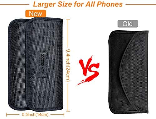 Larger Faraday Pouch[2 Pack], Faraday Bag Cage, RFID Signal Blocking Bag for Phones Privacy Protection and Car Key FOB, Anti-Tracking (Upgraded) — view 4