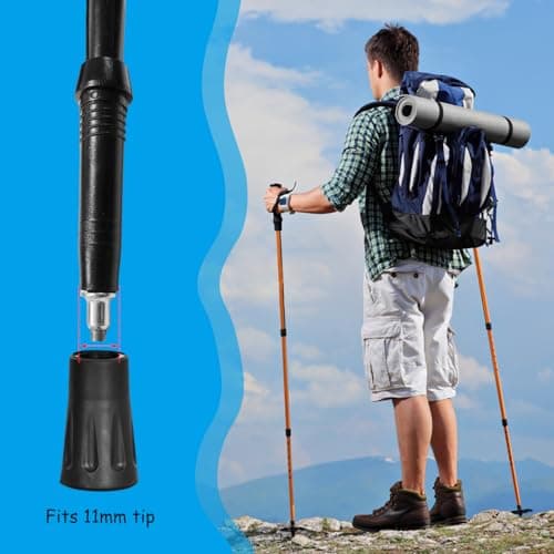 Xynovate Heavy Duty Walking Stick Tips, Walking Pole Rubber Tips — view 3