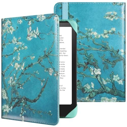 HoYiXi Universal Case for 6 inch Kindle eReader Compatible with Paperwhite(2025/2018)/PocketBook and Tolino/Kobo Clara HD,6" eReader Protective Case Cover Elastic rope,flowers 1 — view 2